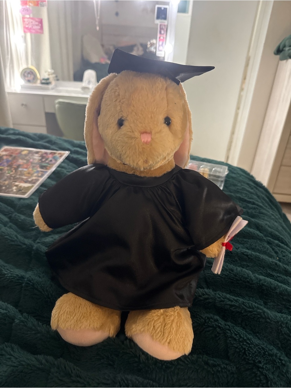 Build a bear plush Bunny Graduation bear - Black
